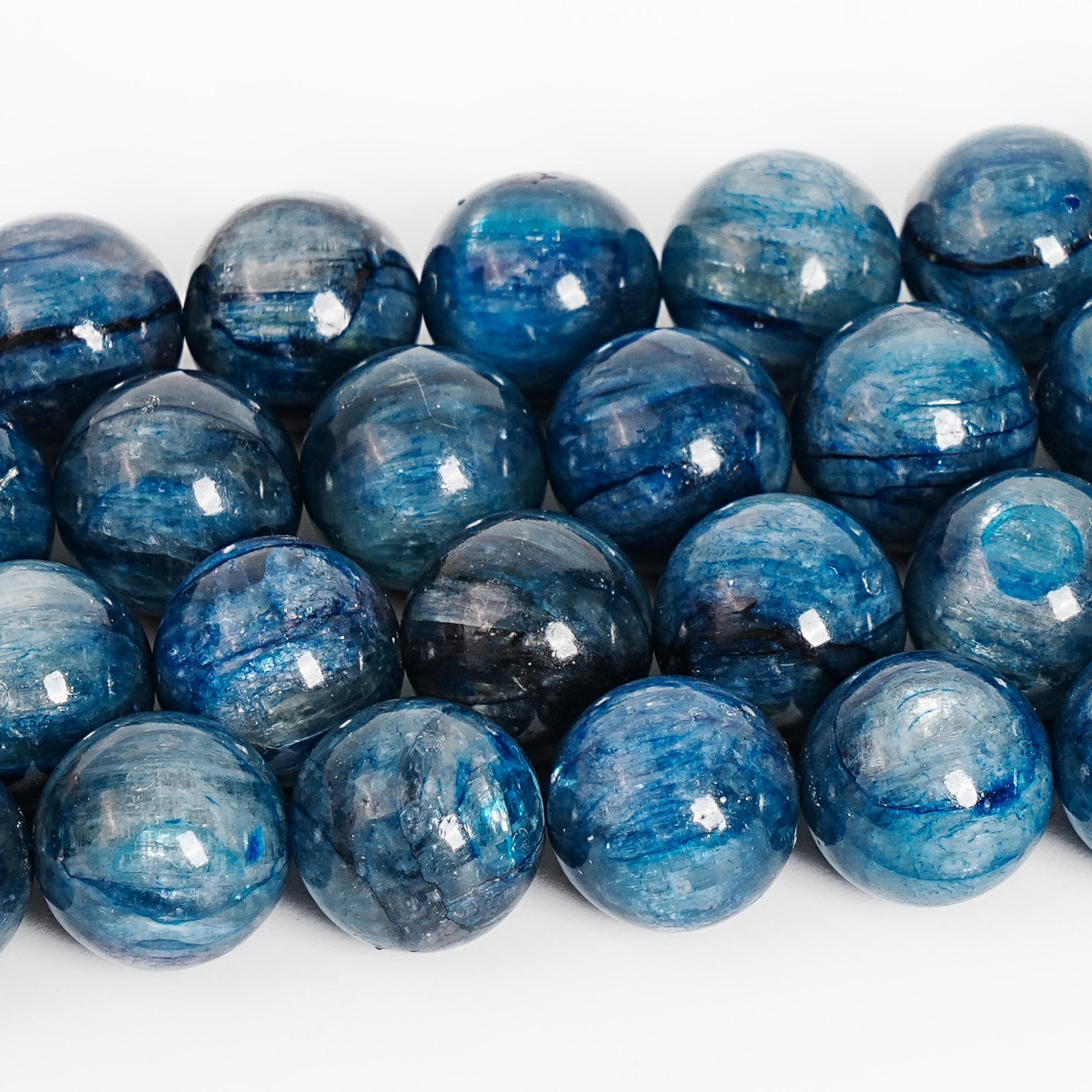 Blue Kyanite Smooth Round A Gemstone Loose Beads 7MM 8MM 9MM 10MM 11MM 12MM