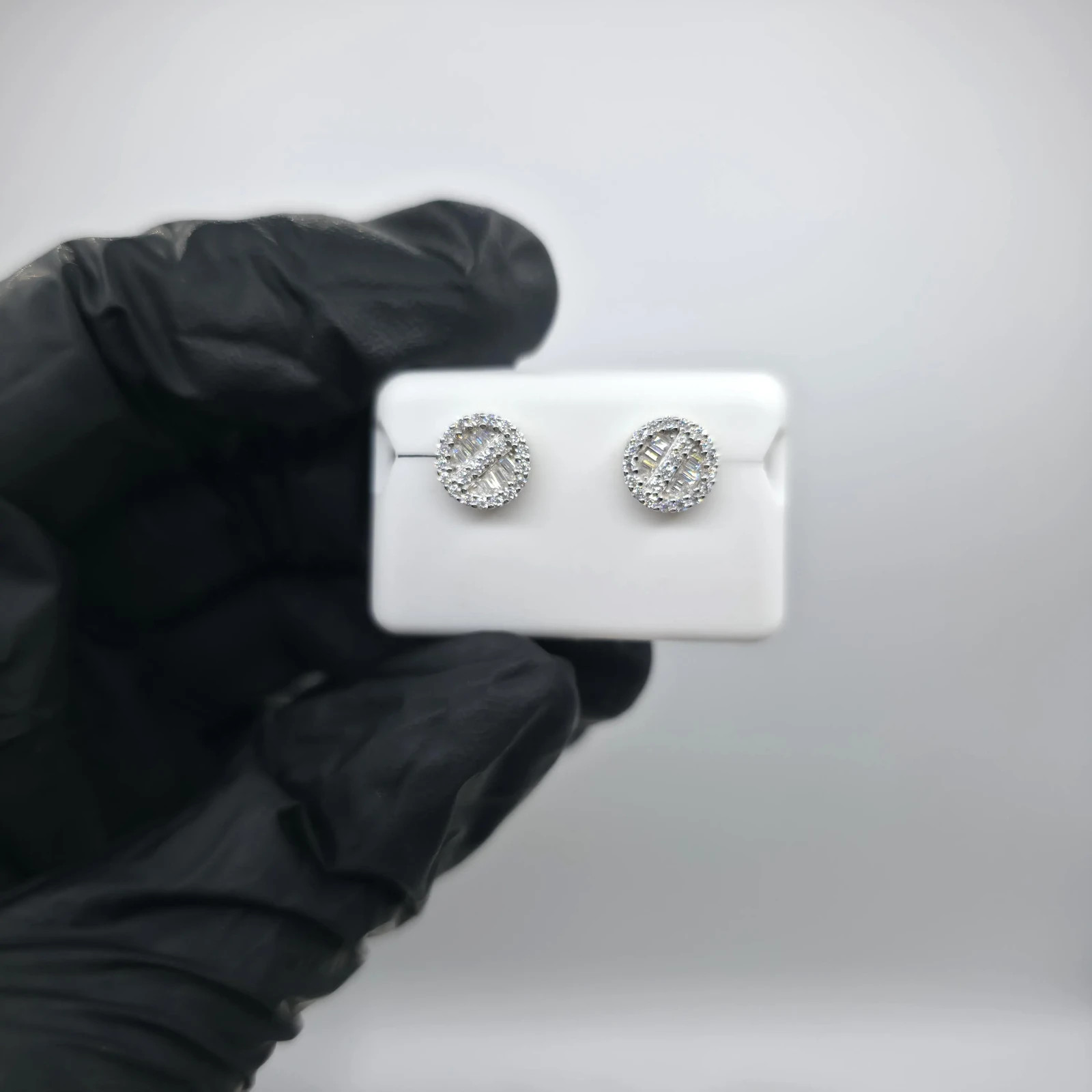 7.6mm Baguette Moissanite 925 Silver Stud Earrings, 1ct – Square, Cluster, Studs