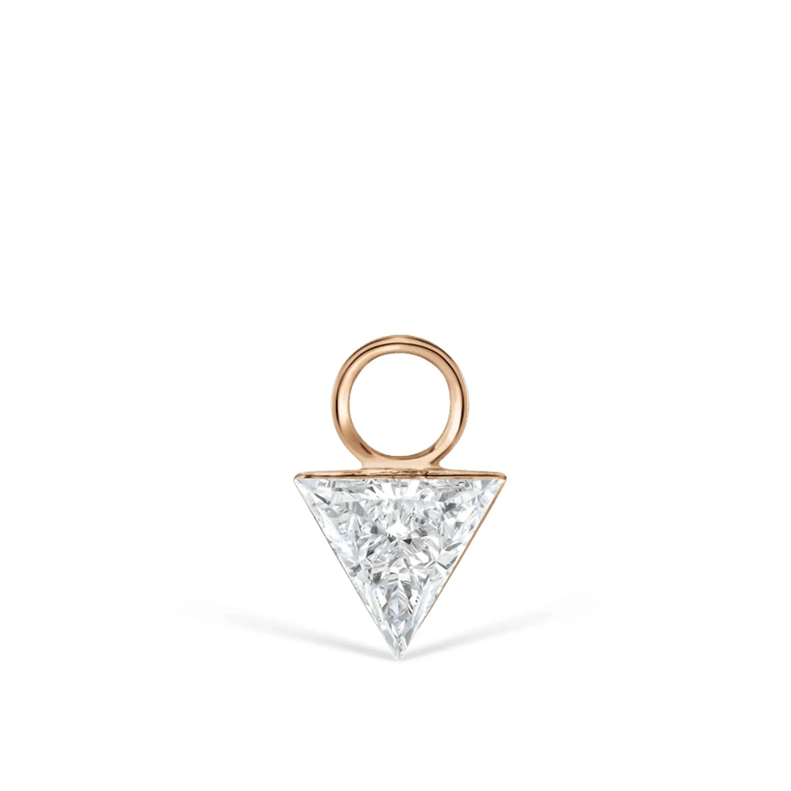 Floating Moissanite Triangle Charm 925 Sterling Silver Earring Add On