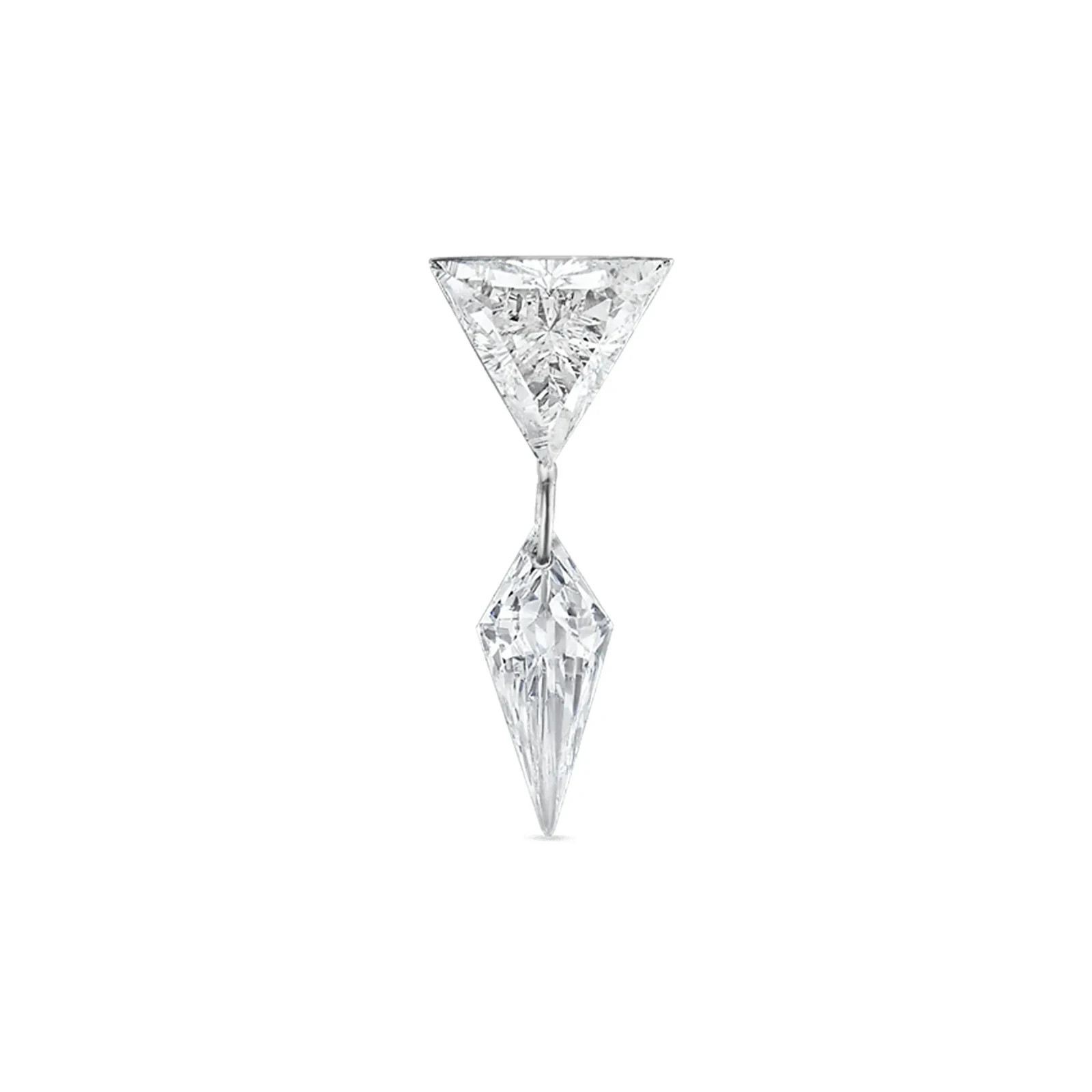 925 Sterling Silver Kite Triangle Moissanite Dangle Stud Earring