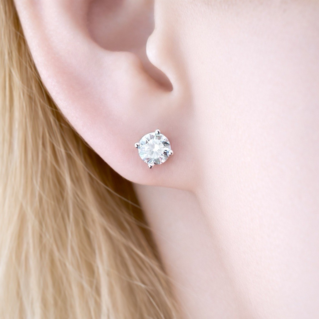 3mm-8mm VVS1 Moissanite Screw back Stud Earrings 925 Silver Mens Ladies Women