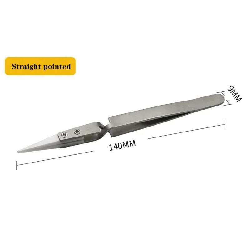 3pcs Ceramic Tip Soldering Tweezers Anti-Static Precision Electronic Tool Set