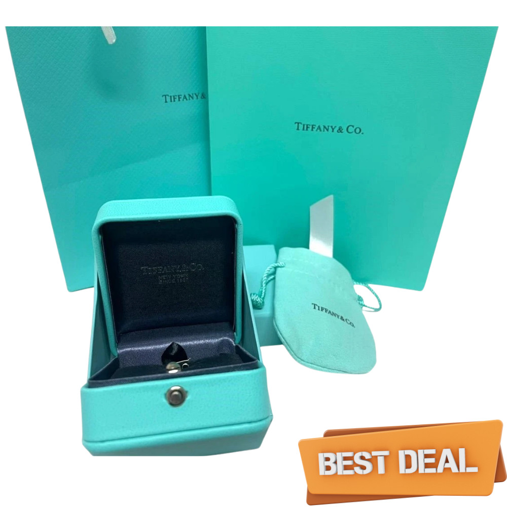 TIFFANY & CO. BLUE LEATHER PRESENTATION NECKLACE GIFT BOX, CASE, AND BAG