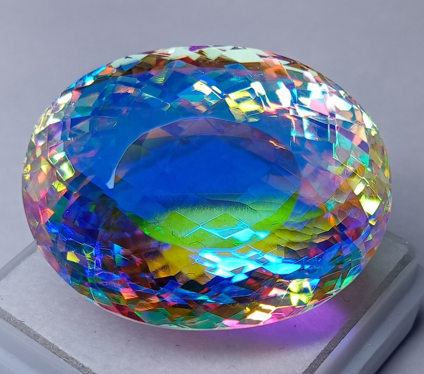 Mystic Topaz Natural Rainbow Certified Oval Cut Excellent 67.80Ct Loose Gemstone