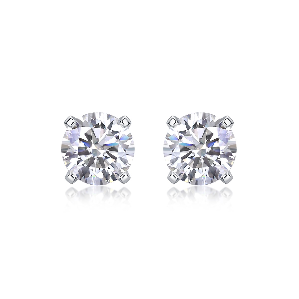 1ct Moissanite Stud Earrings S925 Silver – Luxury Rhymes Design – Fast US Shippi