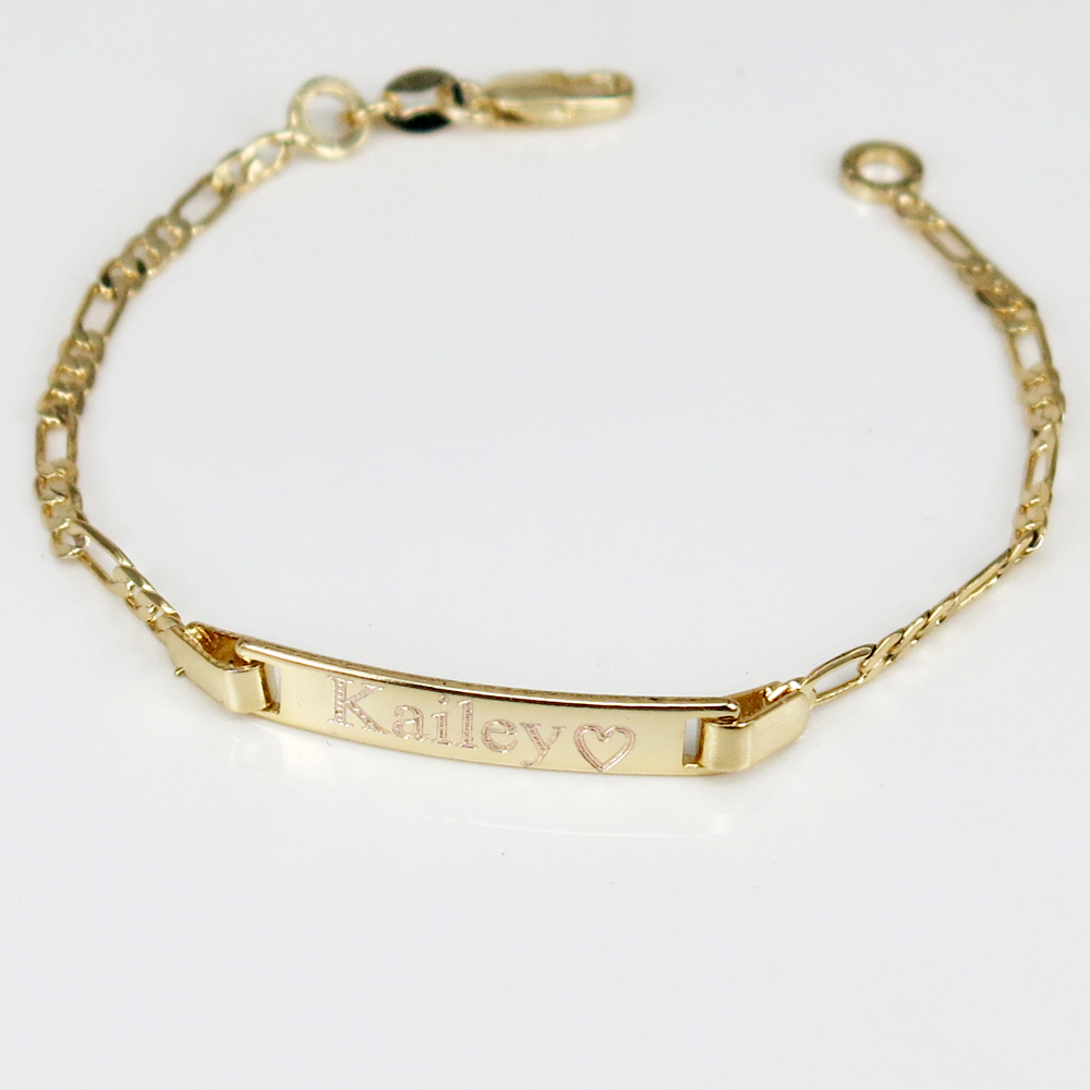 14K Gold Filled Baby Bracelet With Engraving 6” adjustable Christmas Gift-14