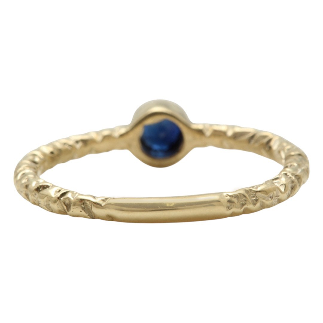 10K Solid Yellow Gold Natural Blue Sapphire Ring