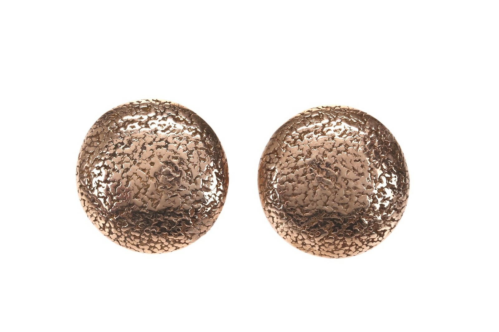 Savvy Cie 14K Rose Gold Plated Str. Silver Italian Textured Cabochon Earrings