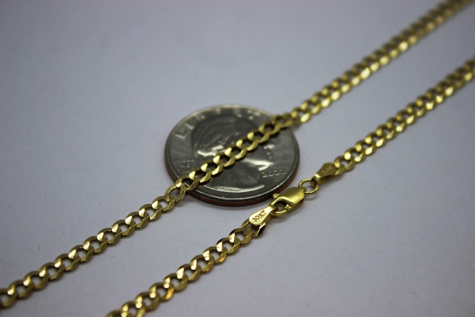 10K Solid Gold Yellow Cuban Link Chain Men Women 1.8mm – 8mm 16″ ~ 30″