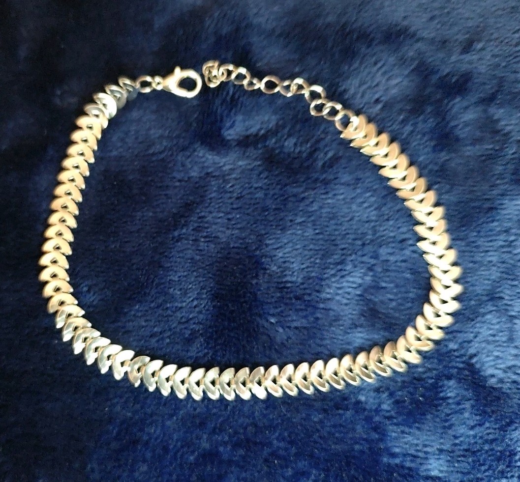 Bracelet Anklet Silver Men’s Women’s Half Circle Beautiful 9″-11″ Adjust Jewelry