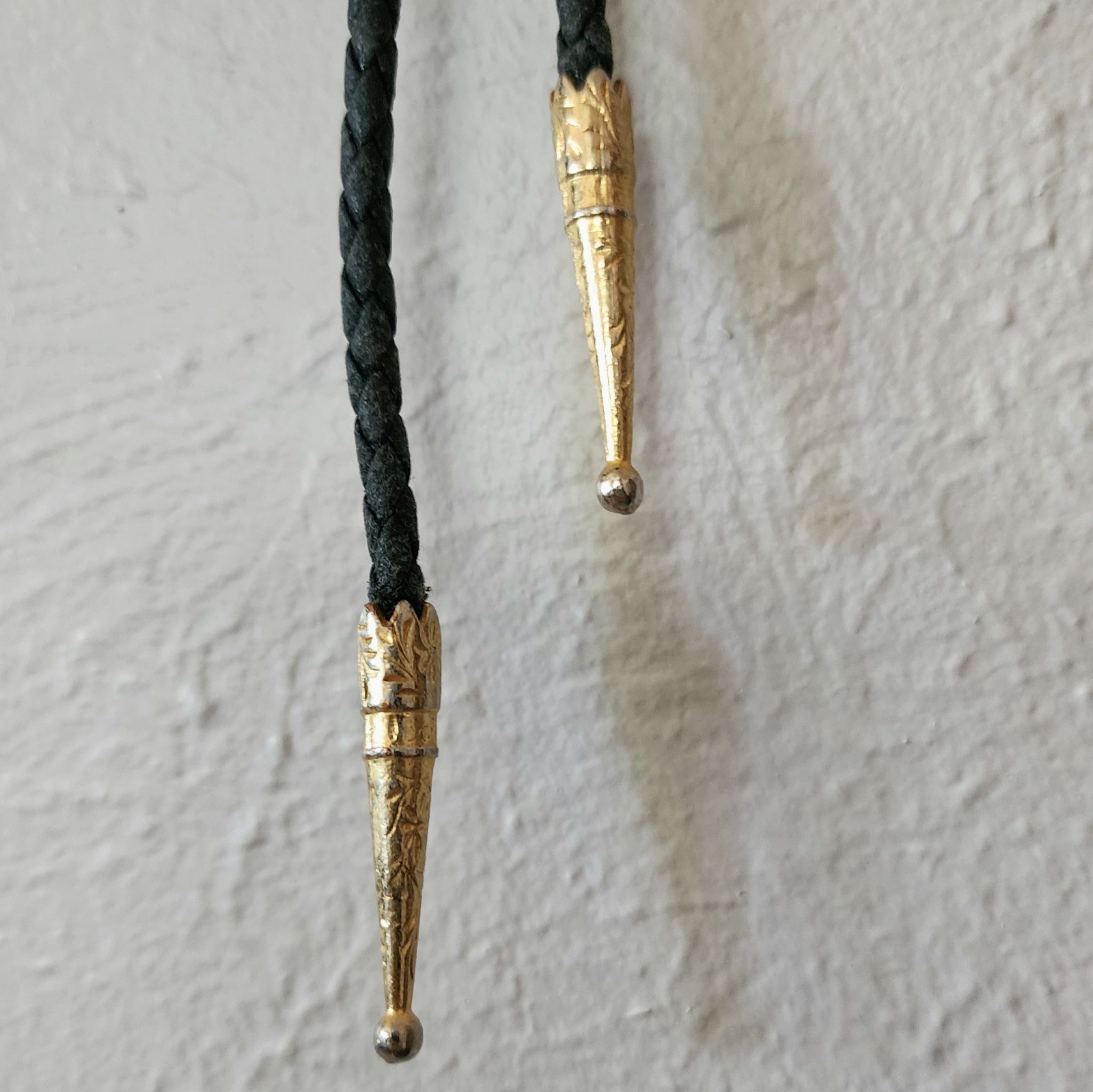 Golden Eagle Bolo Tie With Black Pleather Adjustable Rope