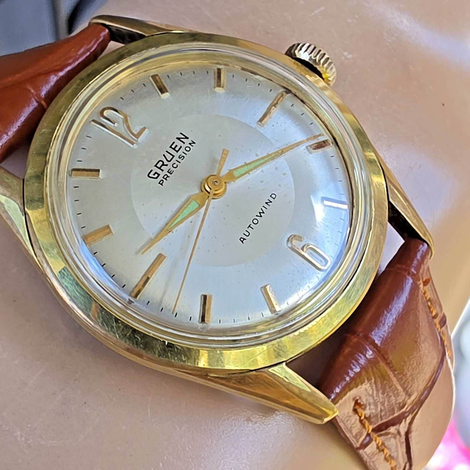 Vintage GRUEN men’s automatic watch N710SS SWISS 1960s