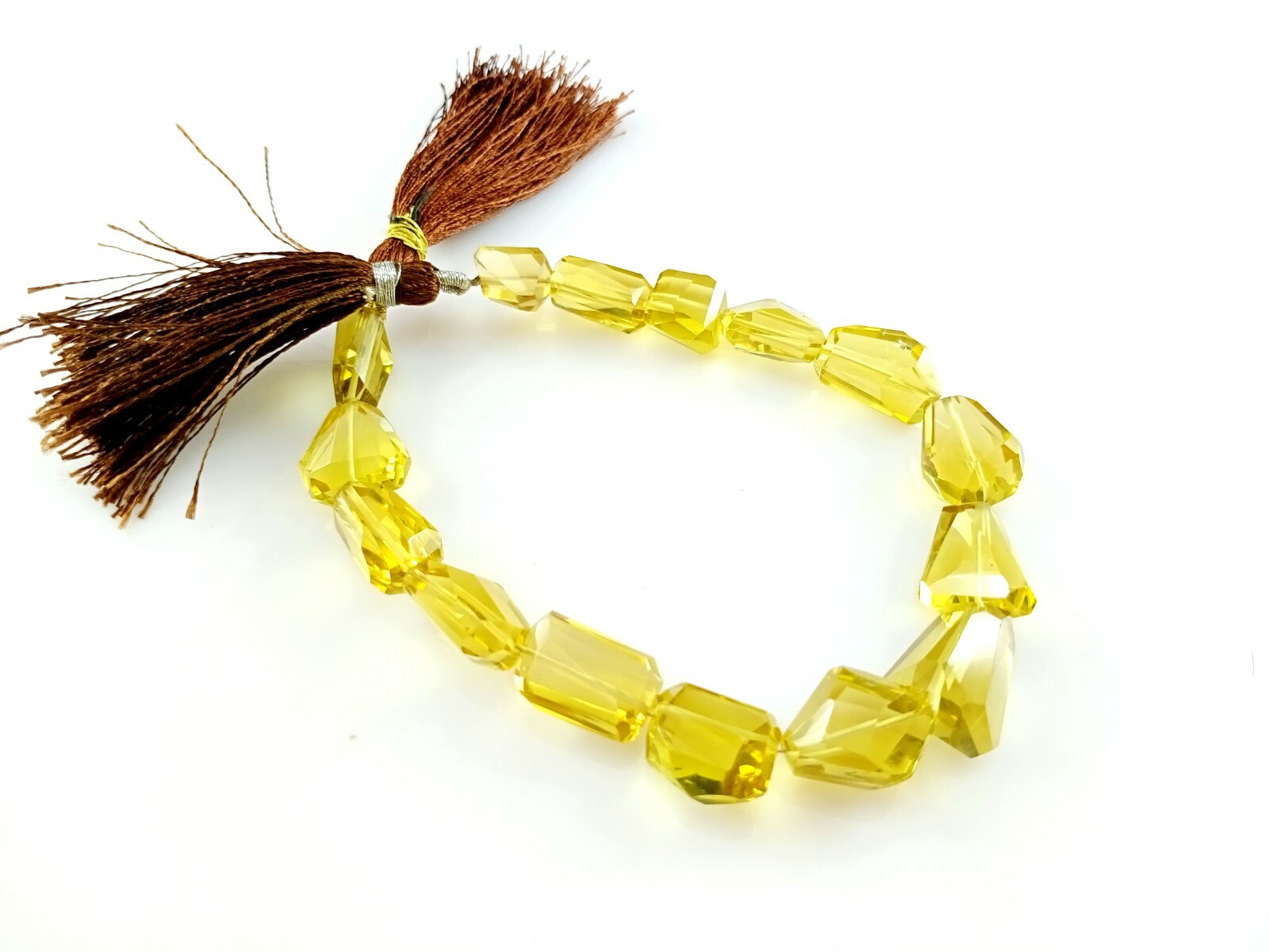 1 Strand AAA Natural Lemon Quartz Nuggets Faceted 9×12-14x16mm Beads 8″inch