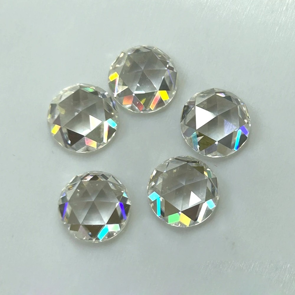 2-12mm Round Shape Flat Rose Cut Moissanite Loose Stone D Color VVS1 Gemstones