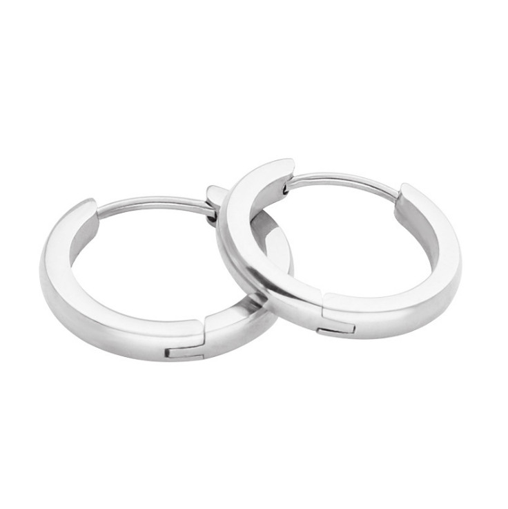 Silver Gold Black Stainless Steel Hinged Hoop Huggie Ear Earrings 7/9/10/12/14MM