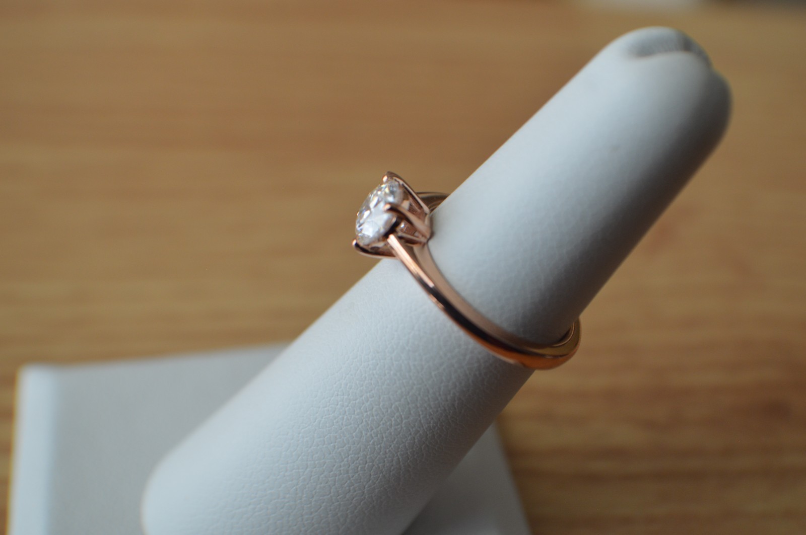 0.75ct Moissanite Solitaire Ring 18k Rose Gold Plated over Fine Silver Size 5
