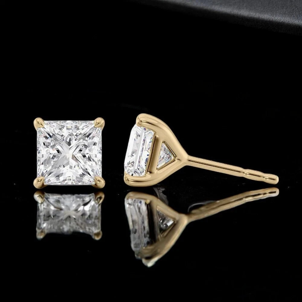 PRINCESS CUT 3.00 CT MOISSANITE,STERLING SILVER TOPS FOR REGULAR USE