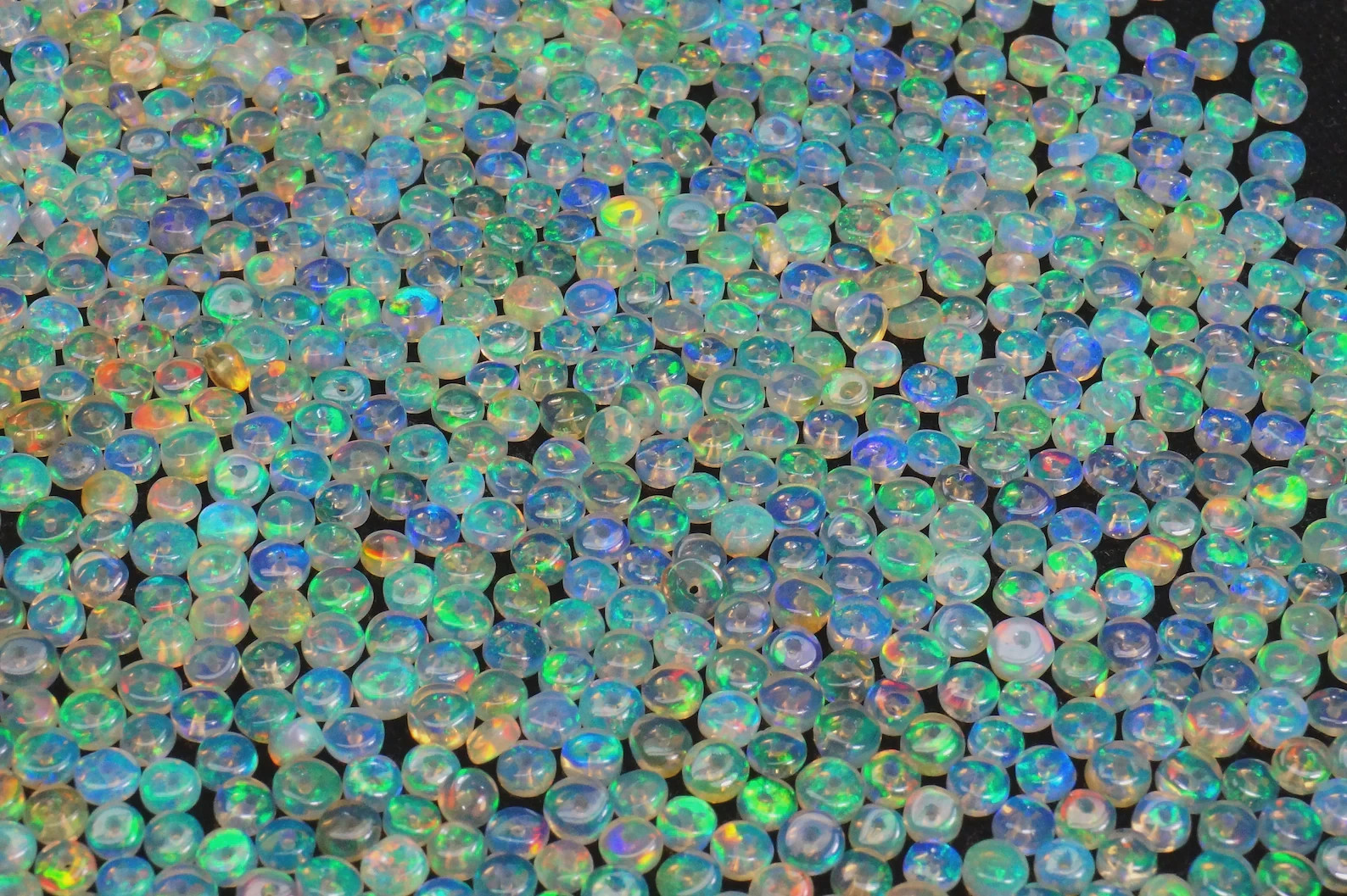 Natural Ethiopian Opal Beads, Smooth Rondelle Welo Fire Opal