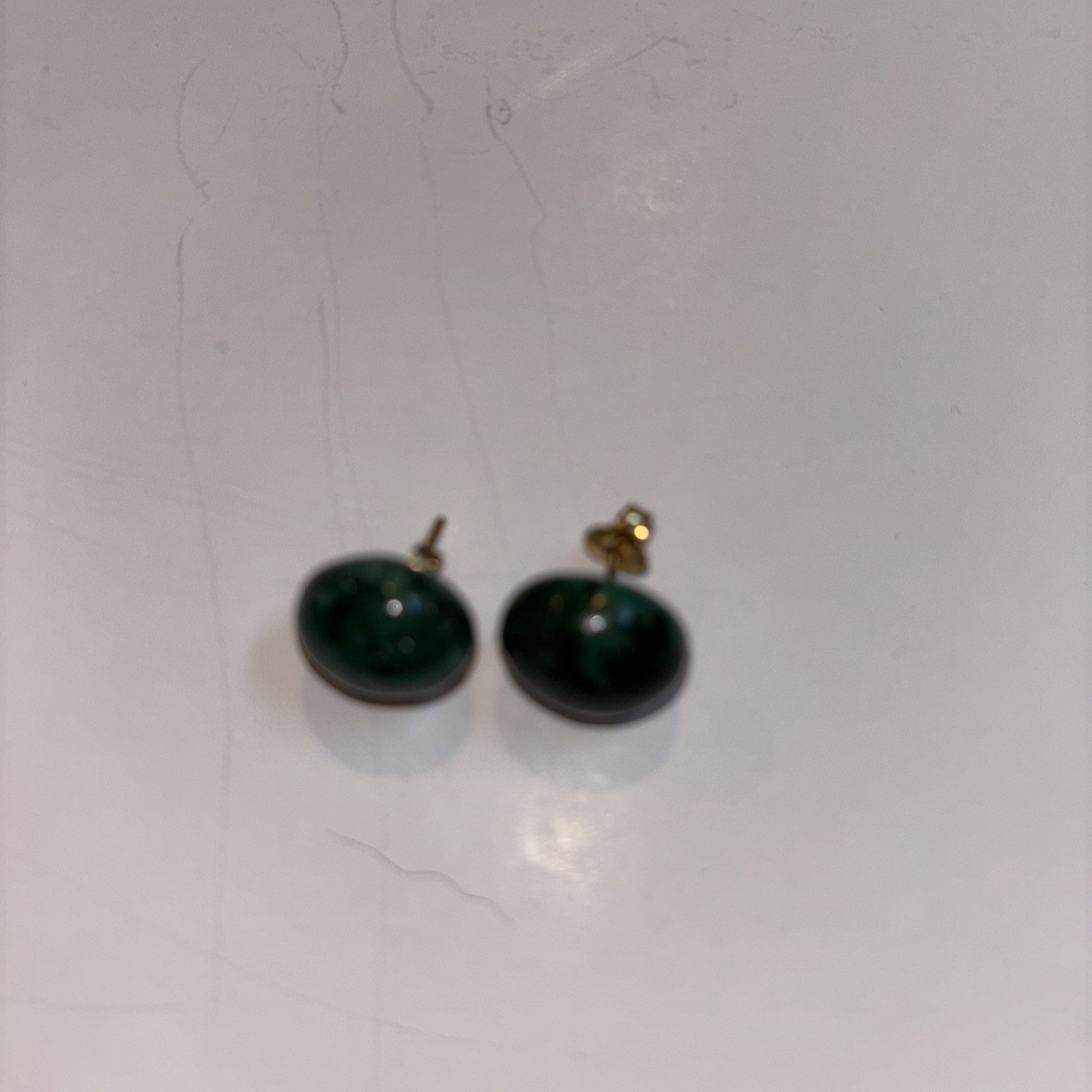 lot – stud earrings Green Stone Studs Gold Tone Geometric Teardrop Dangles