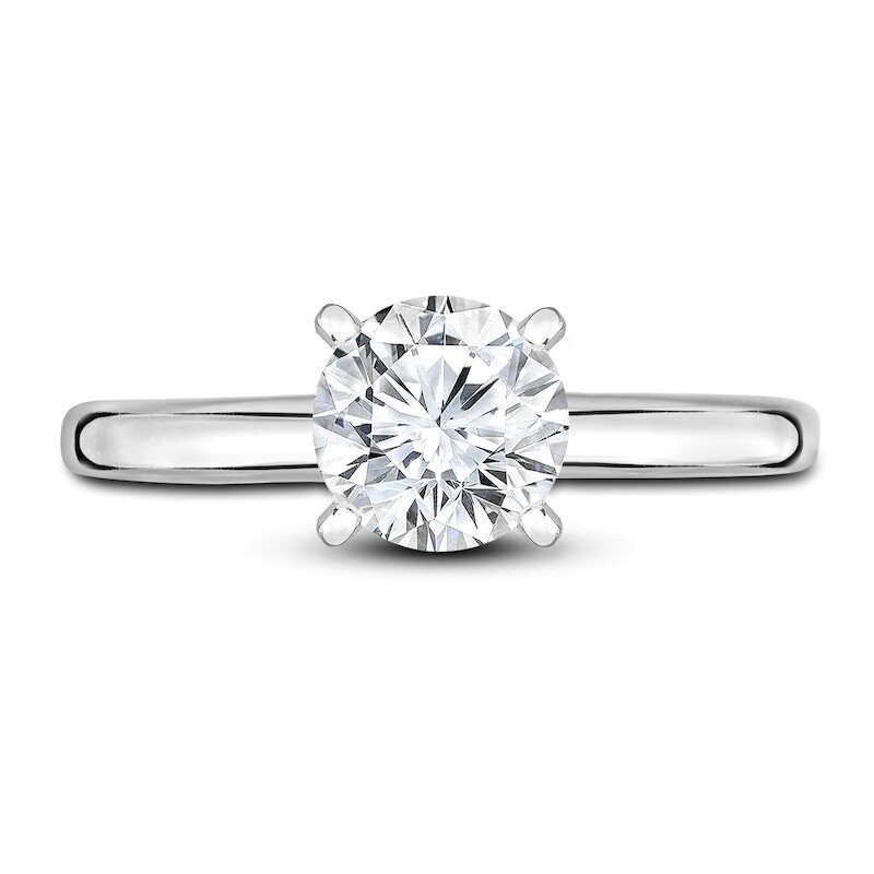 2ct round cut real moissanite ring 14k white gold plated