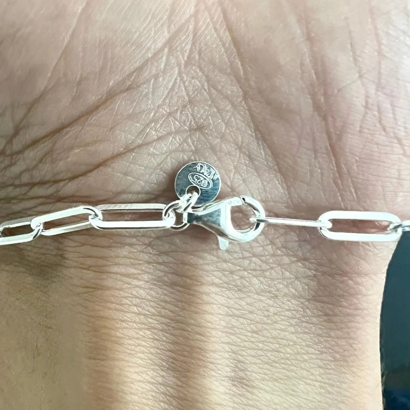 Italy Paperclip Bracelet Sterling Silver 925 4MM Bracelet Men Women FREE SHIPPIN