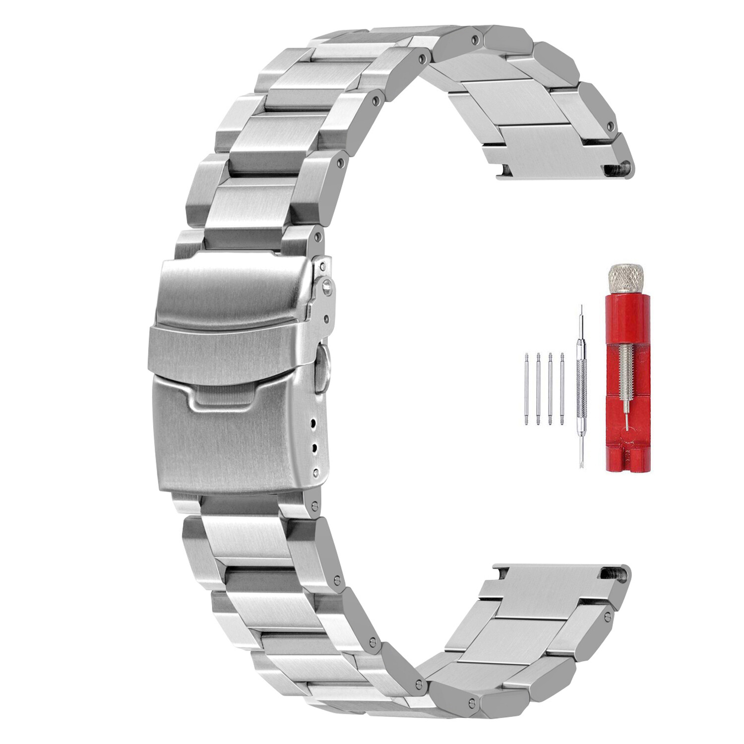 18mm 20mm 22mm 24mm Brush Metal Watch Band Solid Stainless Steel Bracelet Straps