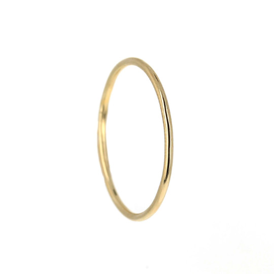 Smooth Gold Stacker, 14k Gold Filled, Thin Round Gold, Stackable Ring, 1mm band
