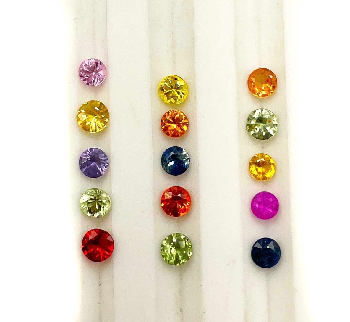 Natural Multi Sapphire Round Cut Loose Gemstone Lot 20 Pcs 2.50-3 MM 2 CT