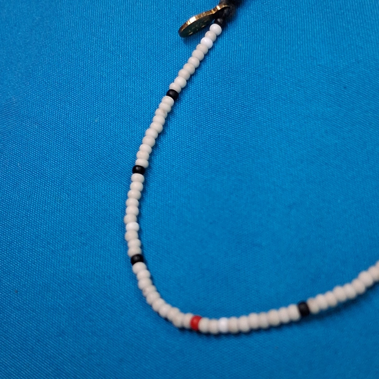 Bead Relief White Channel Set Stone Bead Black Cotton Cord Bangle Bracelet