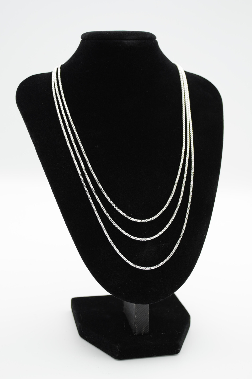 Italian Solid 925 Sterling Silver 1.5mm Round Box Chain Necklace 16, 18, 20 Inch