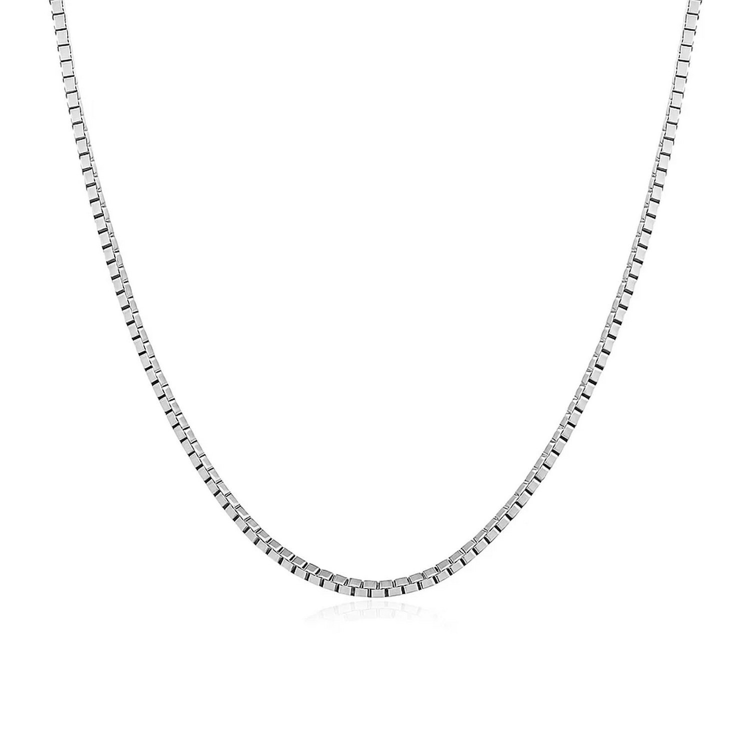 Sterling Silver Rhodium Plated Box Chain (1.10 mm)