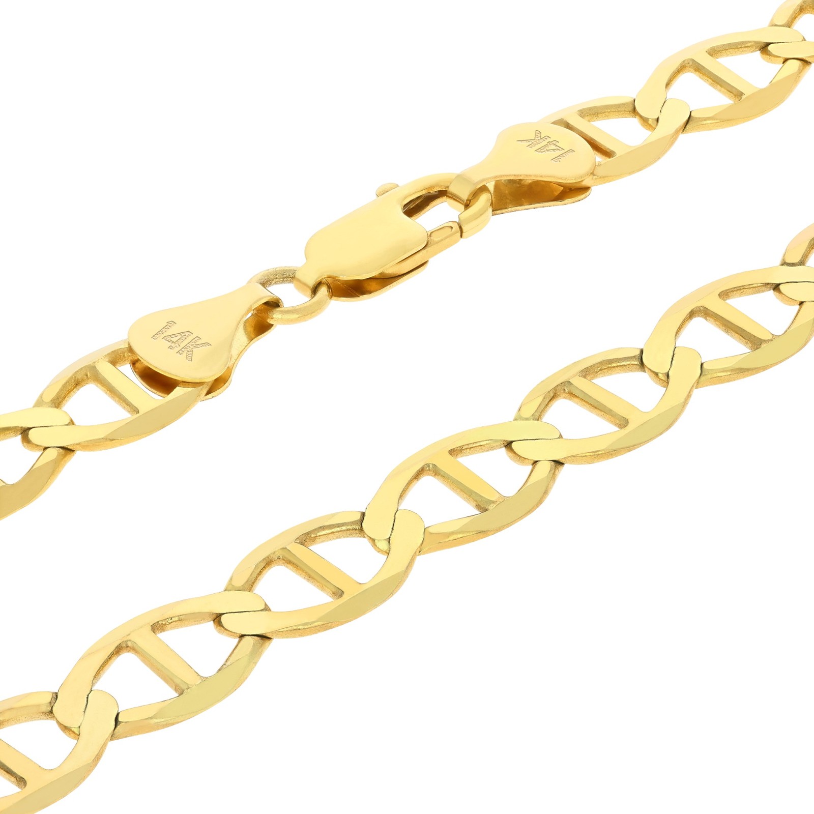 14K Yellow Gold Solid 2mm-7.5mm Mariner Anchor Chain Necklace Bracelet 7″- 30″