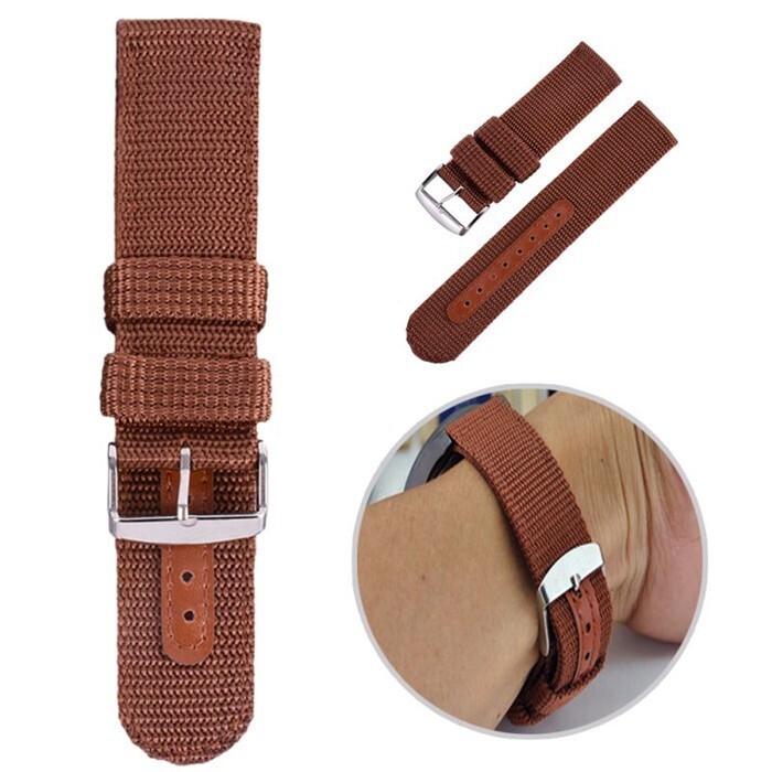 Rugged Sailcloth Lether Lining Canvas Watch Strap Band 18/20/22/24mm Universal