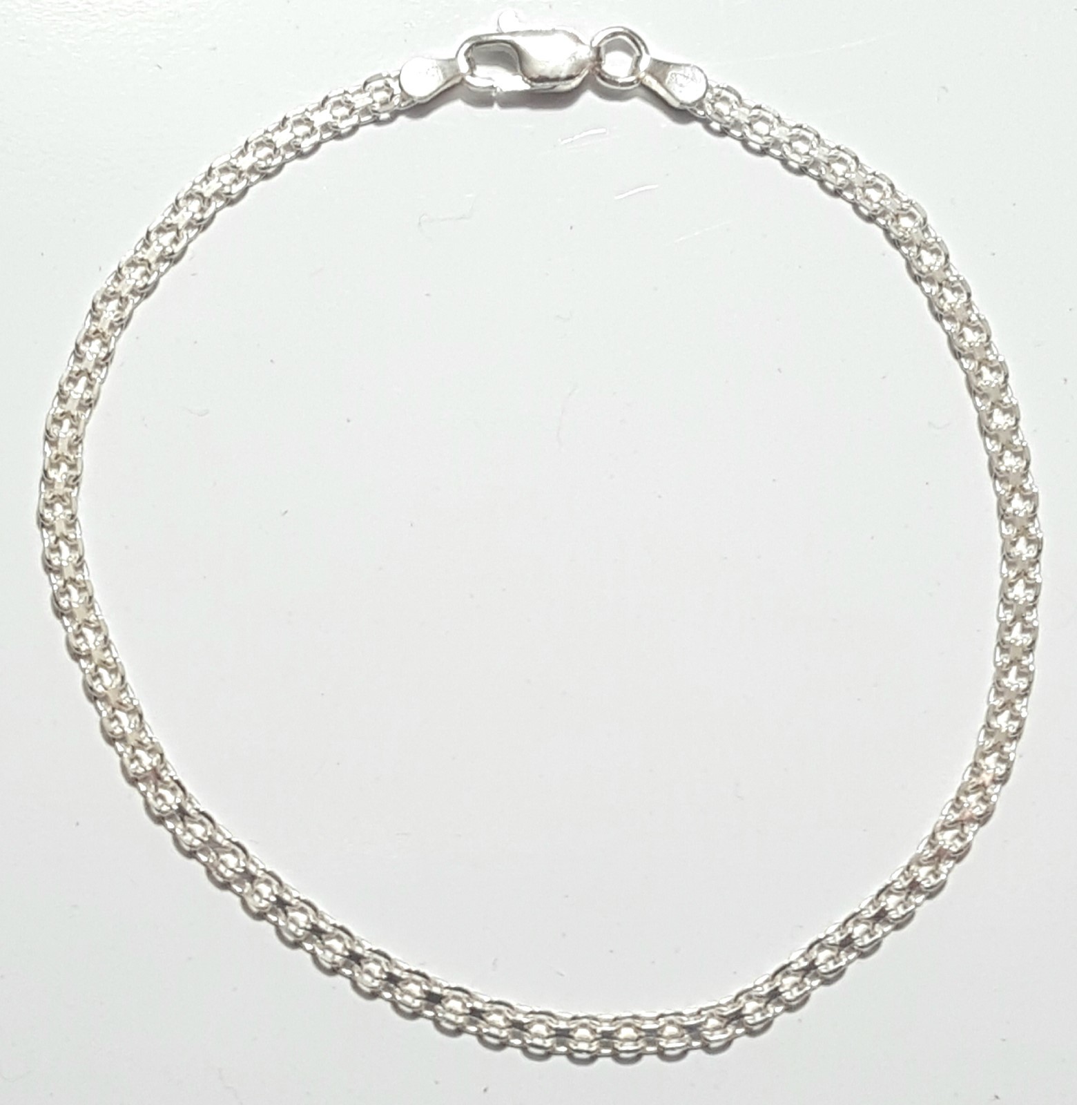 Bismark Ankle Bracelet 10 inch Long 925 Sterling Silver Anklet made in Italy