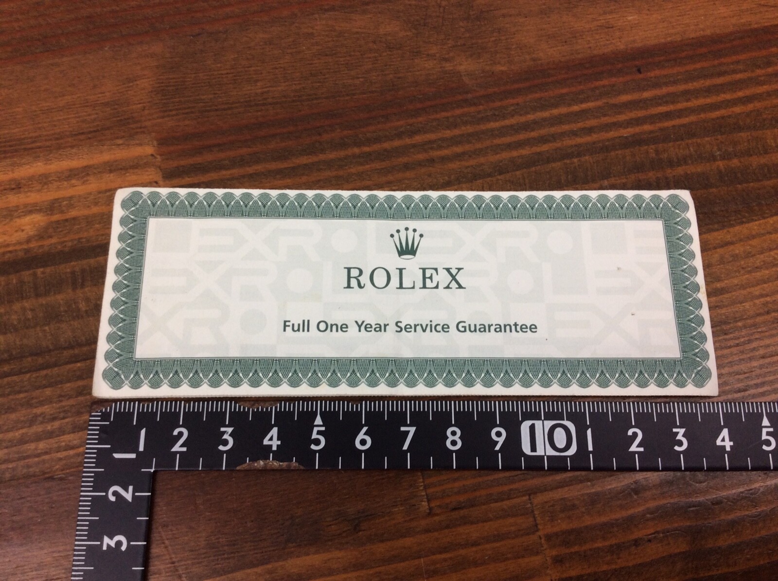 Rolex Full One Year Service Guarantee 1997 Accessories for Collectors