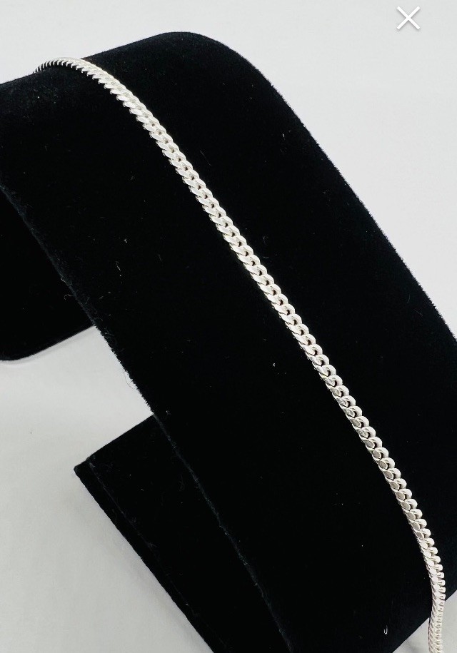 925 Sterling Silver 7” 2mm Curb Link Bracelet