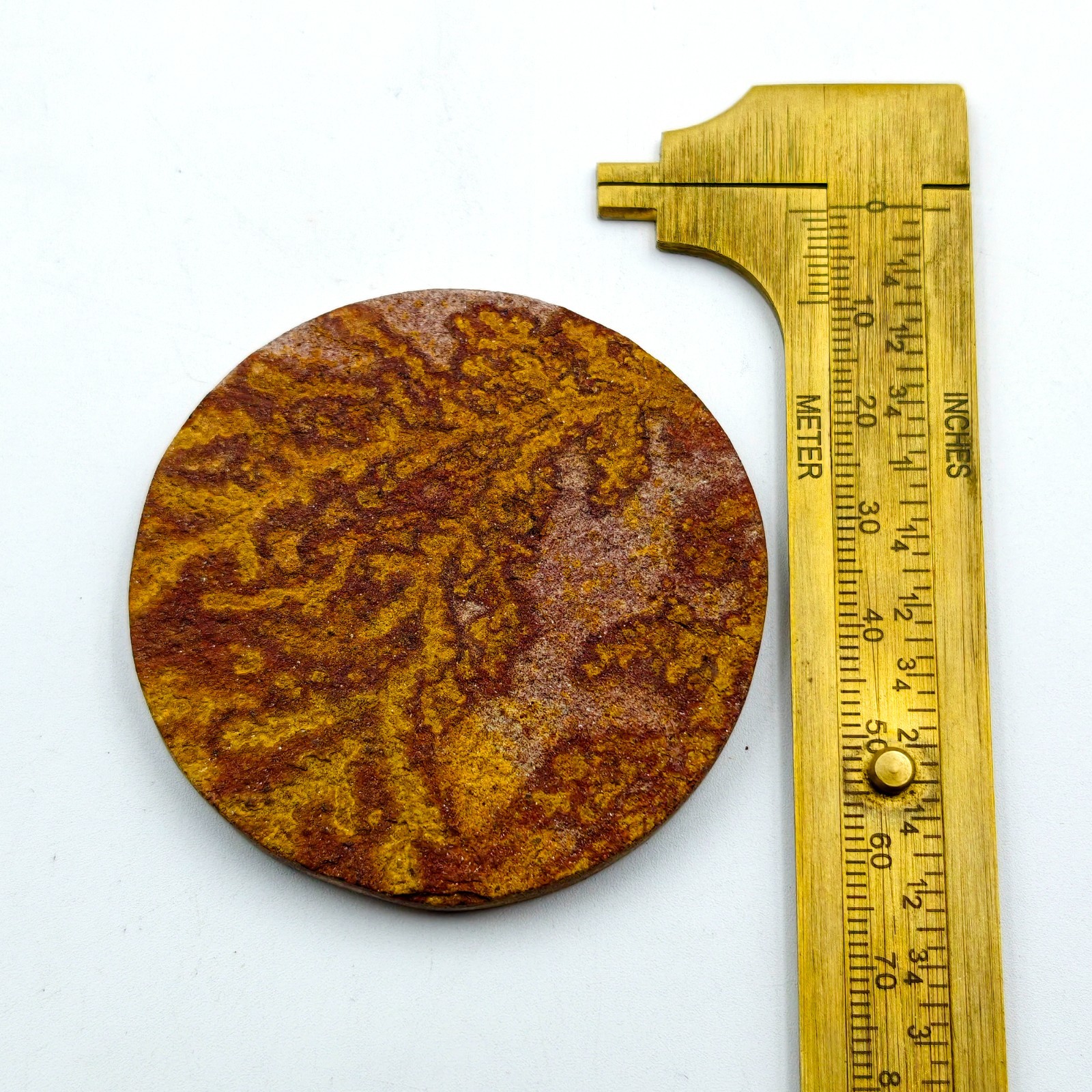Smooth Psilomelane Dendrite Cabochon 56x56mm Round Gemstone Wire Wrap Jewelry