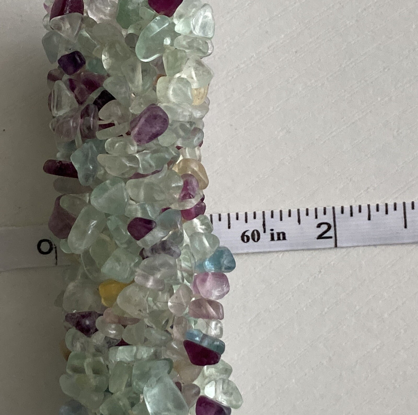 Vintage Amethyst, Quartz & Chrysoprase Wide Stretch Bracelet 6.5in Lovely 63.54g