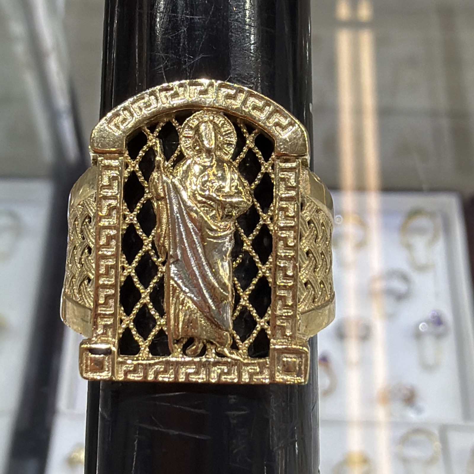 14 K Solid Yellow Gold San Judas Ring Sizable
