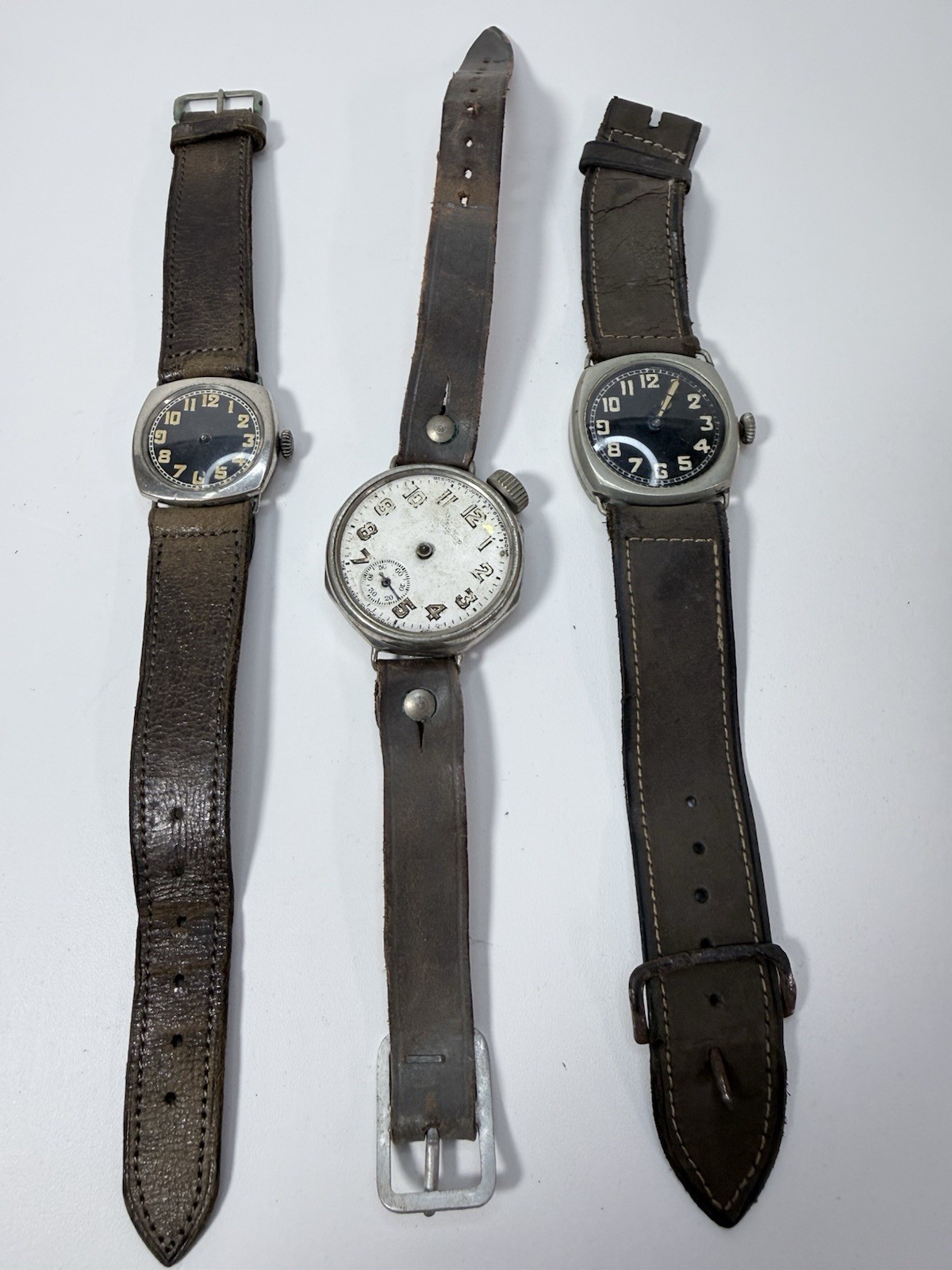 3 Early Unknown Wrist Watches For Parts Or Repairs AS IS