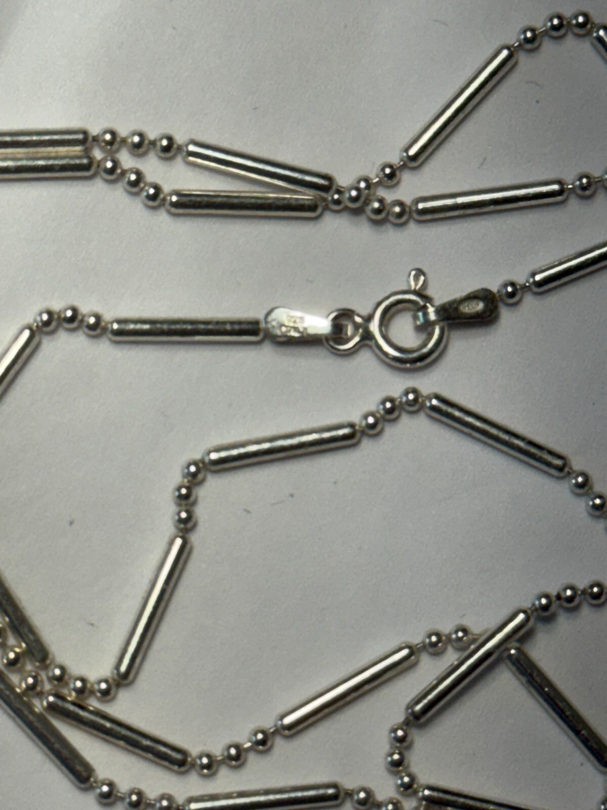Vintage Savant’s Sterling Silver 925 Bar and Bead Ball 29.5″ Necklace Unisex