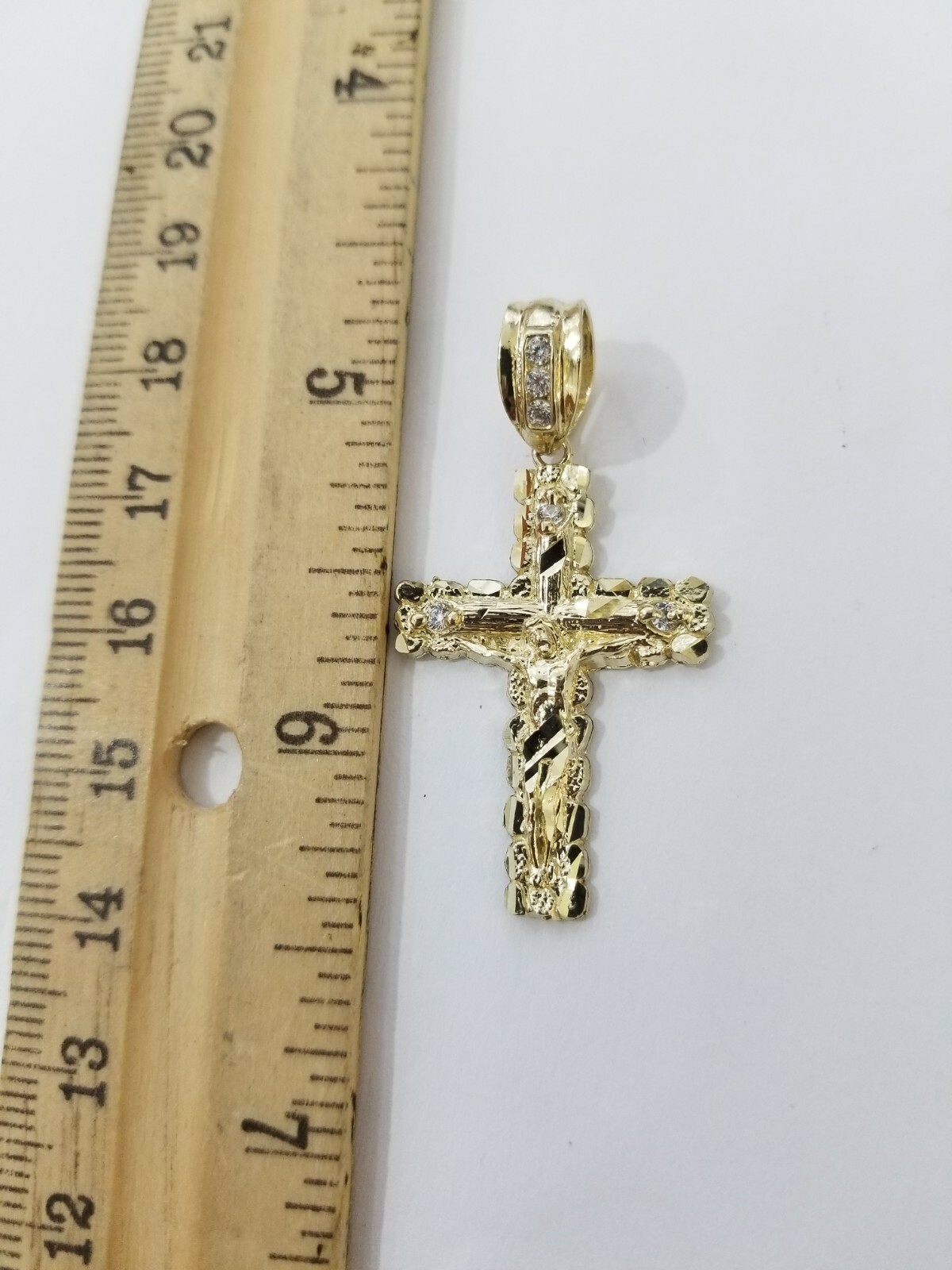 Real Solid 10k Gold Rope Chain Cross Charm 4mm Necklace & Pendant Set 16″-28″