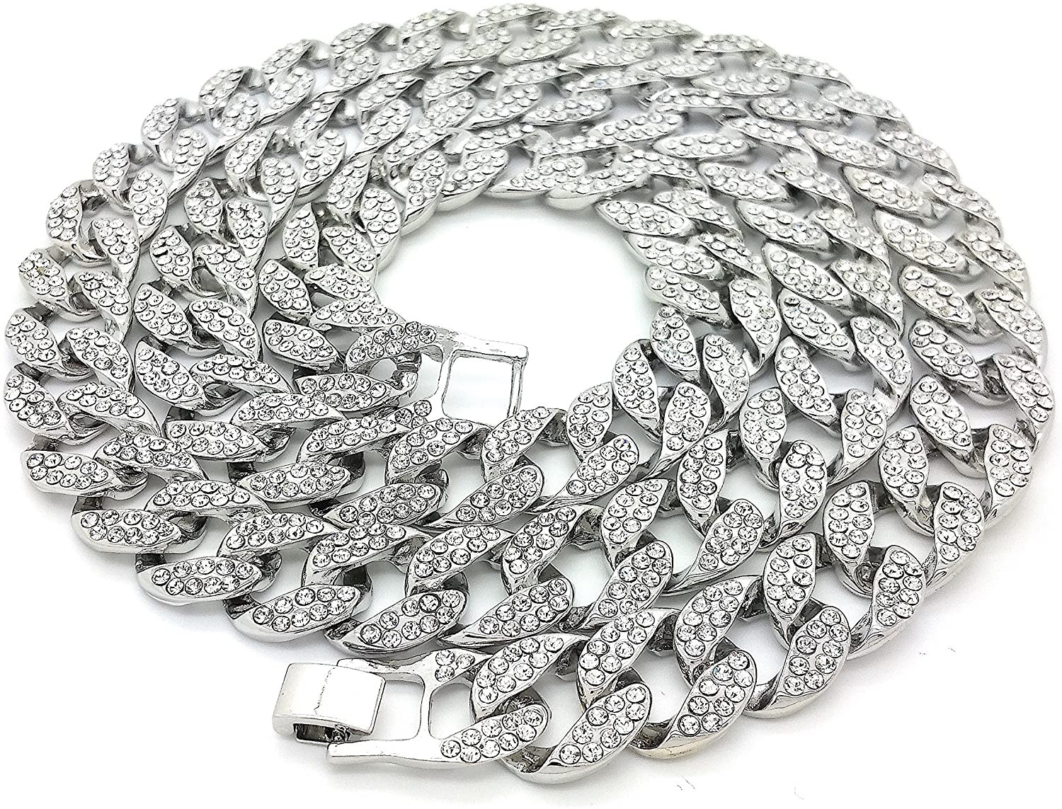 14MM Gold Plated Iced CZ Out Miami Cuban Link Bracelet Or Chain for Men Women