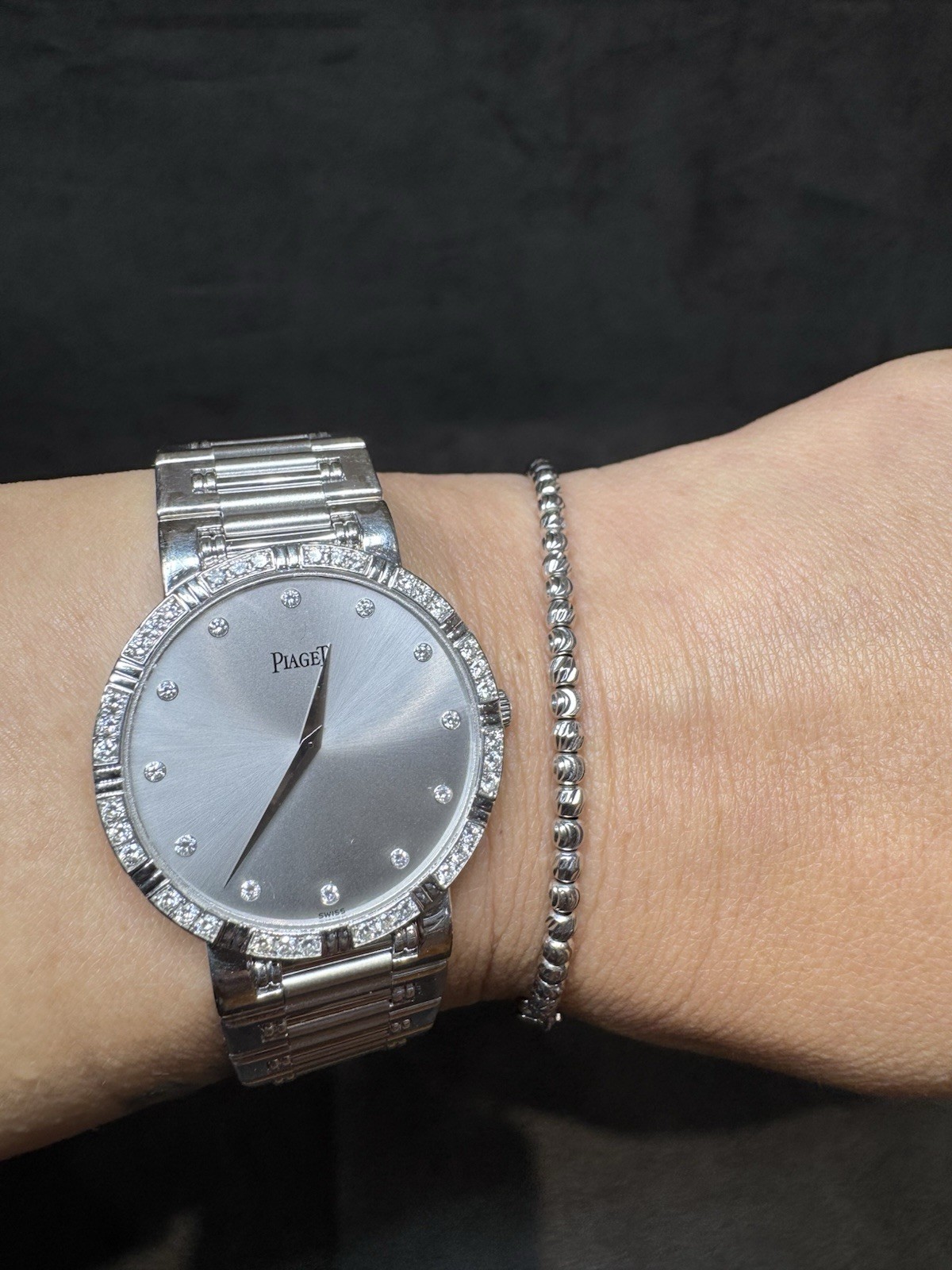Piaget Dancer 18K White Gold Diamond Bezel Quartz Watch