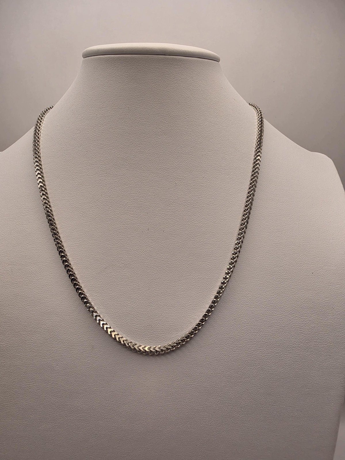 Sterling Silver Franco Chain Necklace | 925 Silver | 20 Inch | 2.9mm | Box Weave