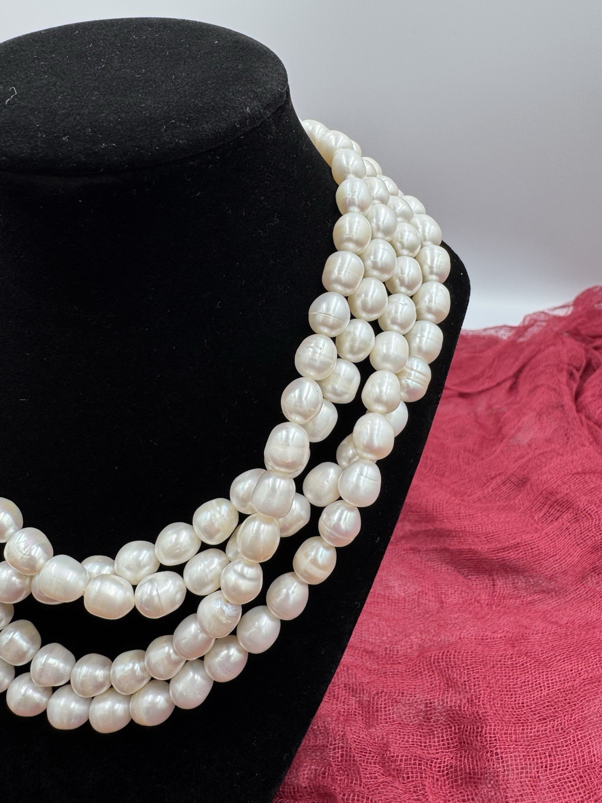 Endless Silk Strand Genuine Freshwater Pearl Long Necklace 35”