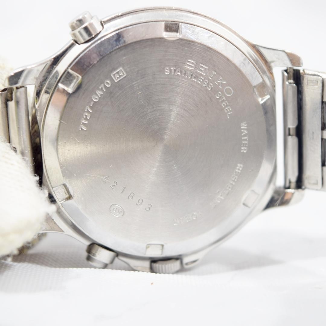 SEIKO Chronograph 7T27-6A70 Panda Dial Watch 18.5cm New Battery Boxed Rare Japan