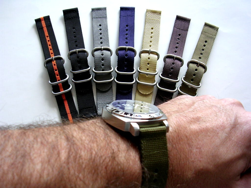 NATO G10 2pc UTC Ballistic nylon RAF strap Military watchband stitched IW SUISSE