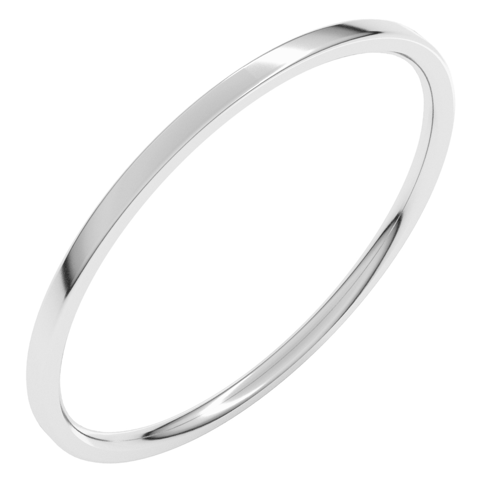 Platinum 1 mm Flat Comfort Fit Ultra Lightweight Wedding Band
