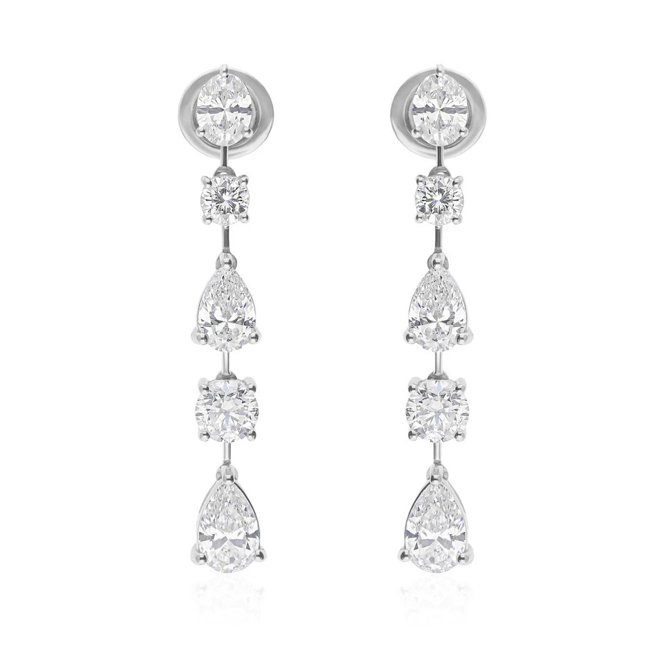 MOISSANITE .40 POINTER EARRING ,STERLING SILVER FOR REGULAR USE,PARTY USE